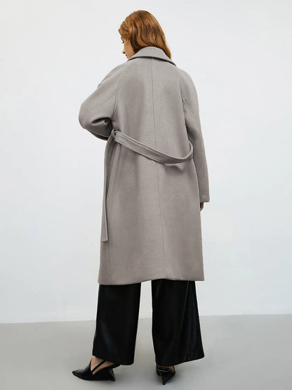 Loose Wool Coat With Belt