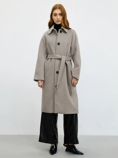 Loose Wool Coat With Belt