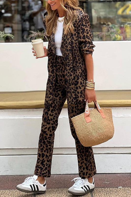 AVA ELEGANT LEOPARD PRINT SET