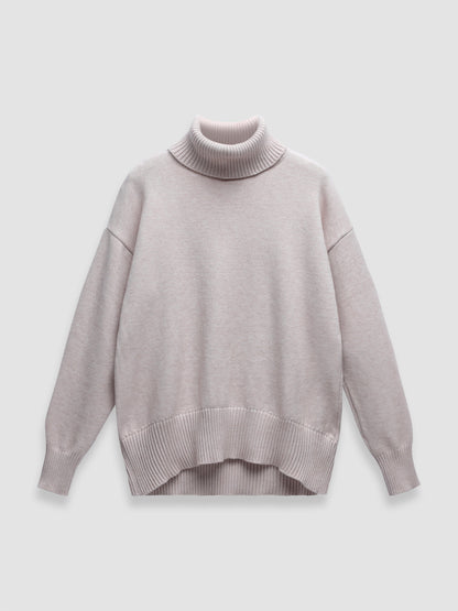 Turtle-Neck Solid Loose Sweater