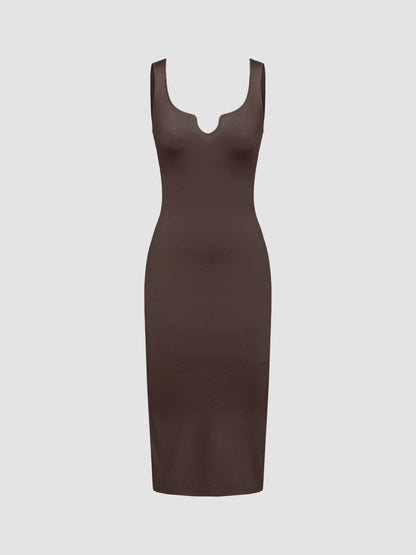 Suspender V Neck Dress