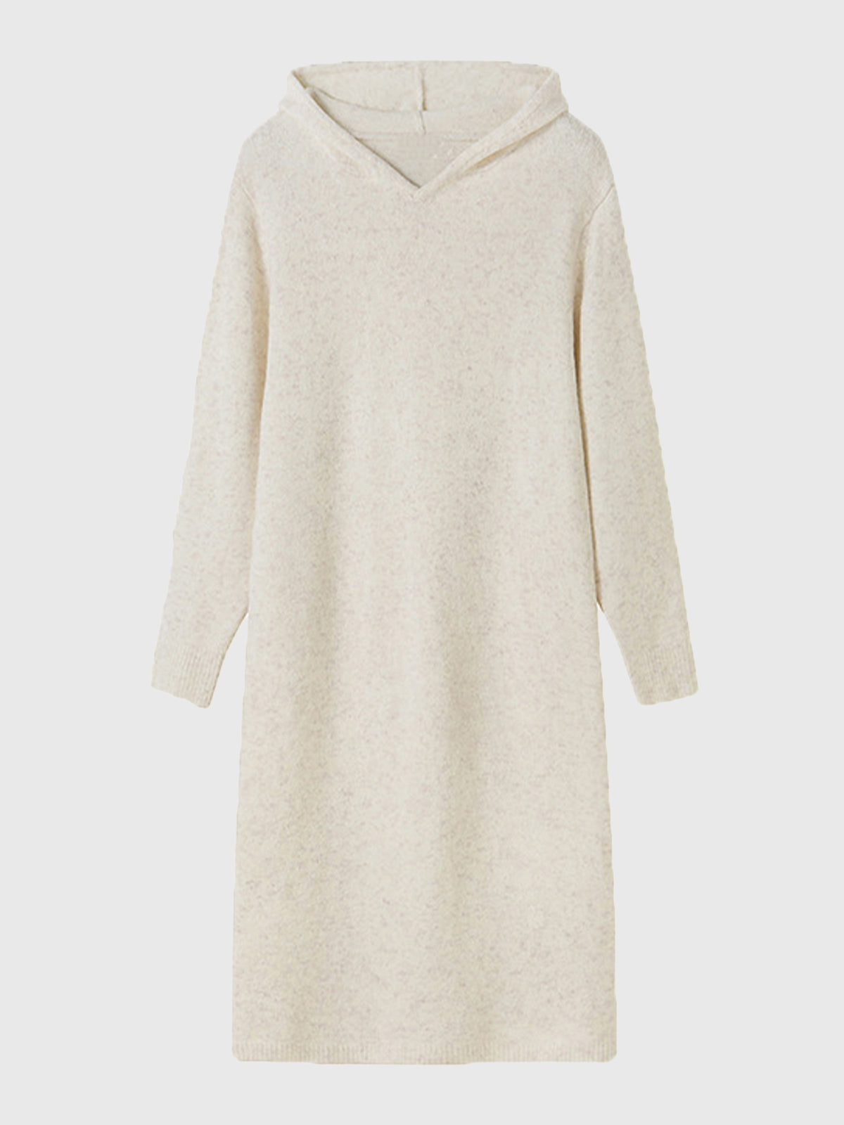 Wool Hooded Knit Midi Dress