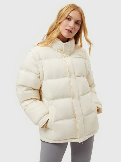 2 Ways to Wear Down Puffer Jacket With Removable Sleeves