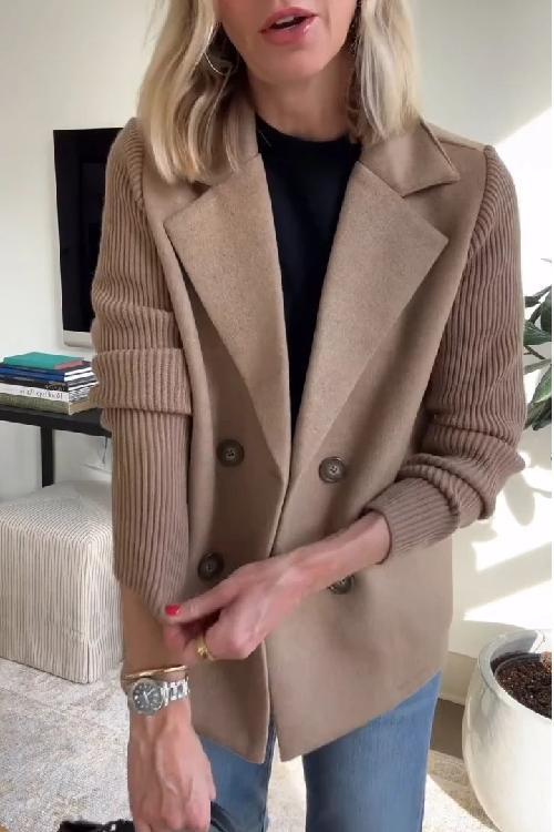 CELINE KNIT-SLEEVE BLAZER