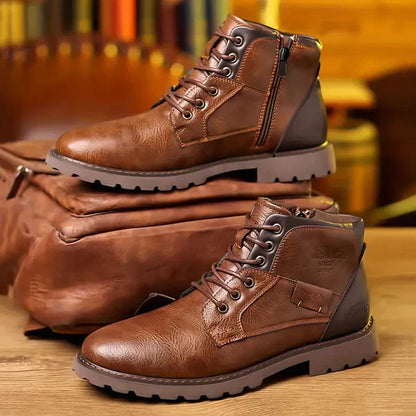 Jethro - Lace-up boot made from robust leather