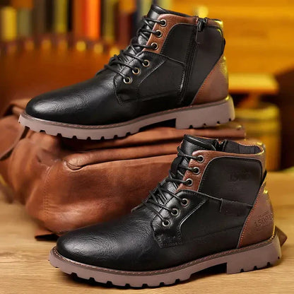 Jethro - Lace-up boot made from robust leather