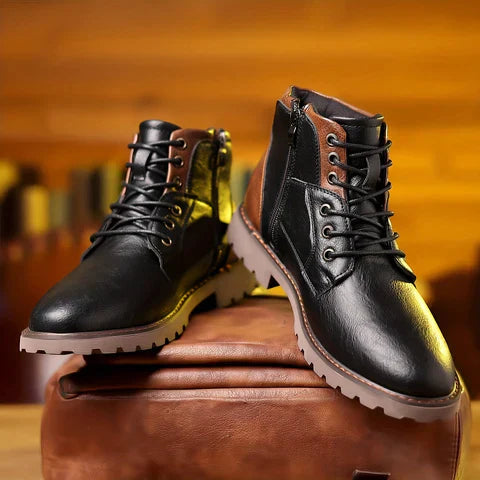 Jethro - Lace-up boot made from robust leather